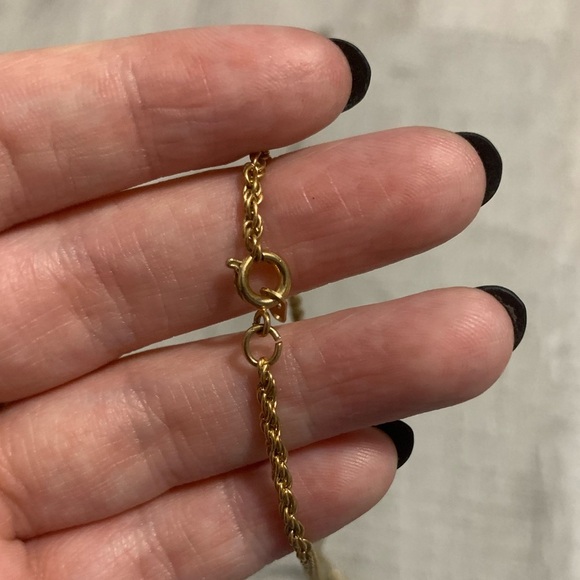 Vintage Roman Gold Tone Simulated Blue Sapphire Pendant Necklace - Picture 3 of 4